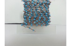 Turquoise Faceted Rondelle Beads Rosary Chain 3-4mm