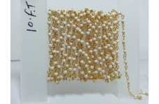 White Turquoise Plain Beads Rosary Chain 2-2.5mm