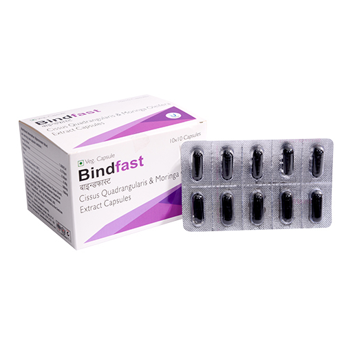 Bindfast Cap For Fracture Healing Ingredients: Moringa Oleifera 100 Mg + Cissus Quadrangularis 500 Mg