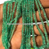 Natural Green Emerald Gemstone Faceted Rondelle Beads Wholesale Price