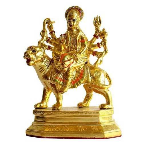 Gold Plated Amba Mata Statue