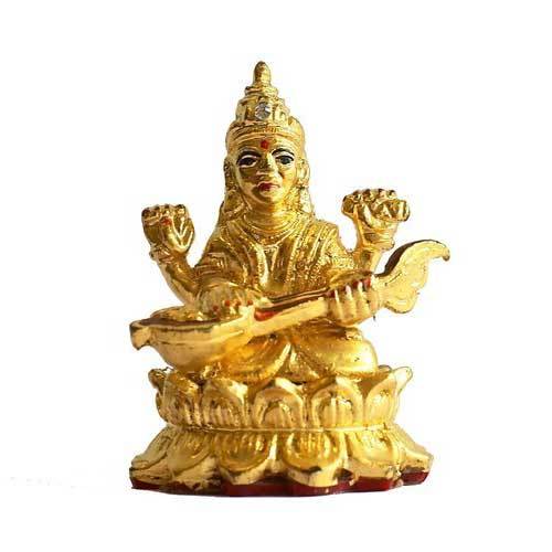 Gold Plated Saraswati Statue