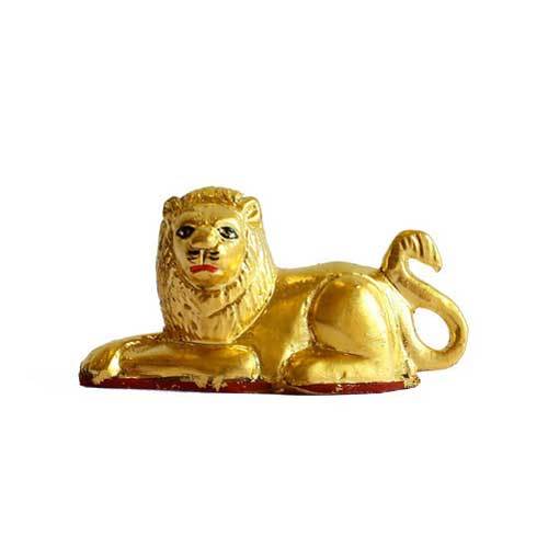Gold Plated Leafing Lion Statue