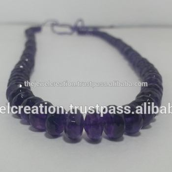 Natural African Amethyst Gemstone Faceted Rondelle Loose Beads Natural African Amethyst Gemstone Faceted Rondelle Loose Beads
