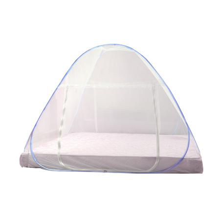 Polyester Foldable Mosquito Net - Variable Size, White, Dome Shape | Portable, Washable, Soft Touch, Seamless Stitch