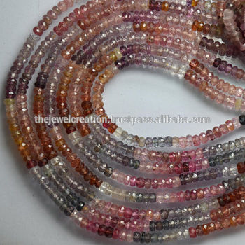 Natural Multi Spinel Faceted Rondelle Beads