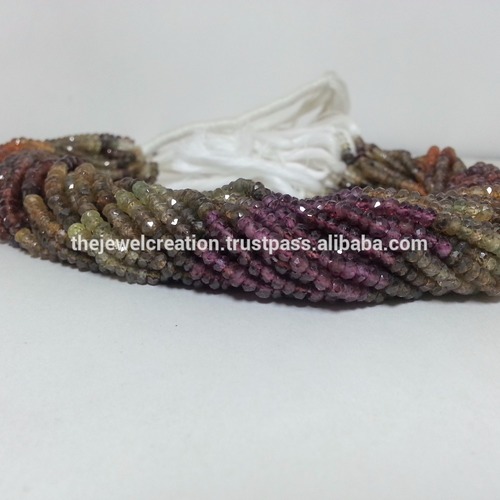 Natural Multi Tundro Garnet Faceted Rondelle Beads