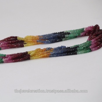 Natural Multi Precious Stone Sapphire Beads Ruby Emerald