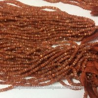 Natural AAA Sunstone Faceted Rondelle Gemstone Bead Strands