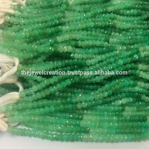 100% Natural AAA Chrysoprase Faceted Rondelle Beads Strand Lot Rough