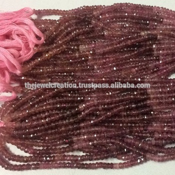 Natural AAA Pink Tourmaline Faceted Rondelle Beads Wholesale Gemstone