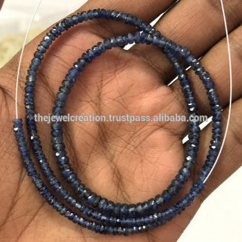 Stone Natural Blue Sapphire Pailin Gemstone Beads Faceted Rondelle Jaipur