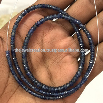 Natural Blue Sapphire Pailin Gemstone Beads Faceted Rondelle Jaipur