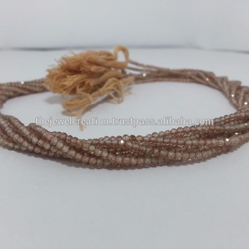 Natural Brown Zircon Faceted Rondelles Beads