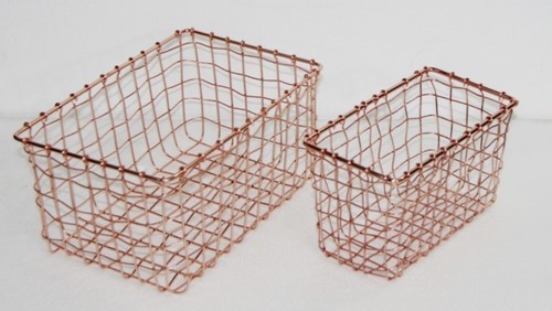 Copper Finish Basket Metal Wire Basket Copper Finish Basket Metal Wire Basket