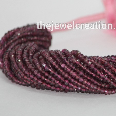 Natural Rhodolite Garnet Stone Faceted Rondelle Beads