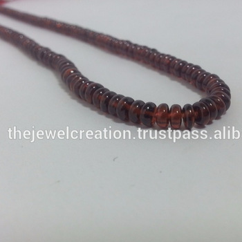 Natural Mozambique Red Garnet Stone Plain Rondelle Beads