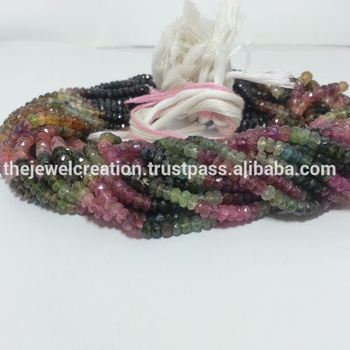 Natural AAA Watermelon Tourmaline Rondelle Beads