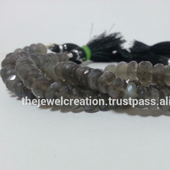 Natural Gray Moonstone Beads Gemstone Bead Handmade Jewelry