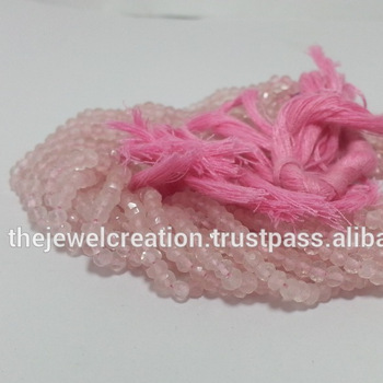 Natural Rose Quartz Faceted Beads For Jewelry Making