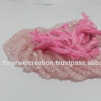 Natural Rose Quartz Faceted Rondelle Beads - 3.5-4mm Size, Aaa Grade Quality | Handmade Pink Gemstone With Center Drill-hole