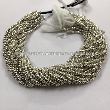 Gray 3Mm Silver Pyrite Faceted Rondelle Beads