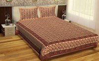 Washable Hand Print Brown Color Wall Hangings Indian Bhagru Hand Block Printed Handmade Bed Sheet Bedspread Floral Rajasthan Tapestry