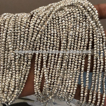 4mm Silver Pyrite Faceted Rondelle Beads Strand Wholesale Price