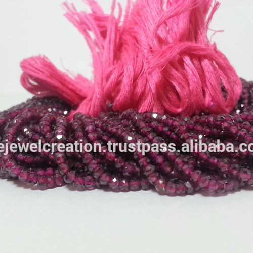 Natural Hyderabadi Garnet Stone Faceted Beads Pink