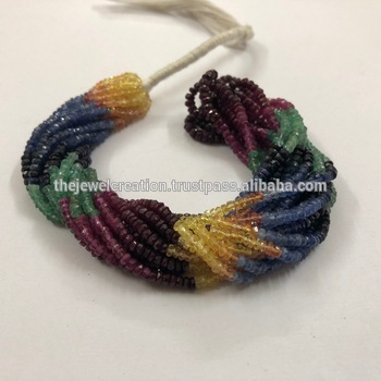 Multi Precious Stone Sapphire Beads Ruby Emerald 3mm Multi Precious Stone Sapphire Beads Ruby Emerald 3mm