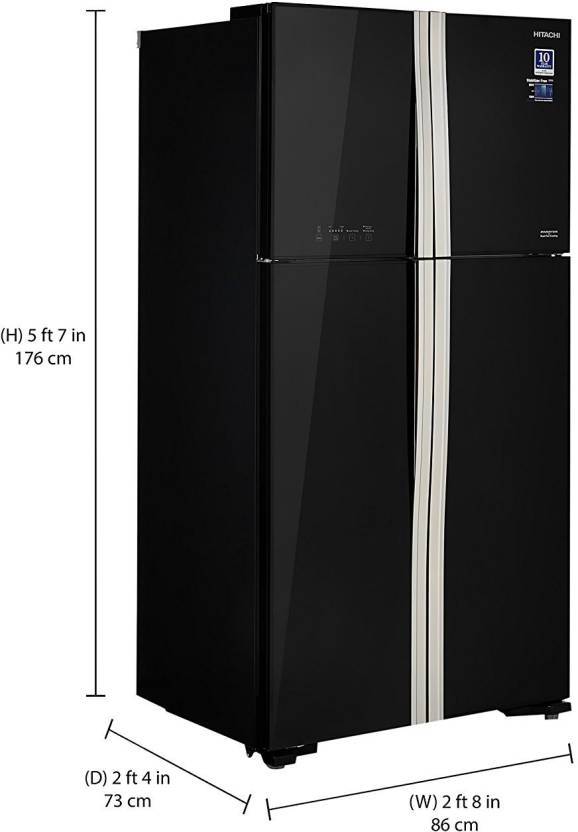 Hitachi 563 L Frost Free Double Door Top Mount Refrigerator