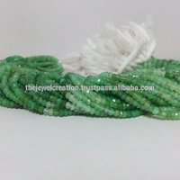Green Natural Chrysoprase Gemstone Faceted Rondelle Beads Gems