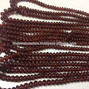 Natural Hassonite Brown Garnet Stone Smooth Plain Rondelle Beads