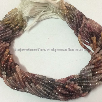 4mm Natural Multi Spinel Faceted Rondelle Gemstone Beads