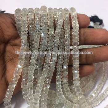 Natural Siloni Moonstone Beads Faceted Rondelle Wholesale Gemstone Bead Saloni