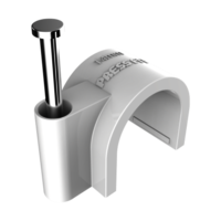 White Pressfit Plastic Round Cable Clip