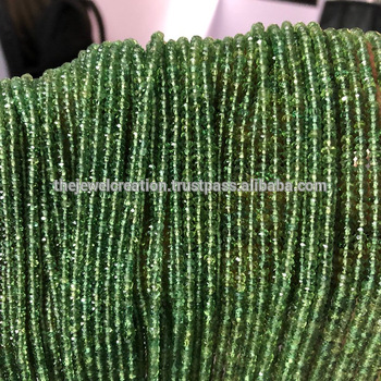 Natural Green Apatite Faceted Rondelle Beads for Jewelry Making