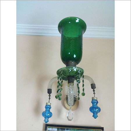 Green Glass wall up side lamp