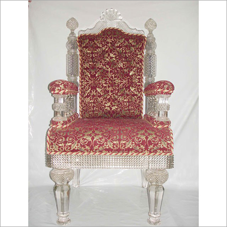 Royal Glass Chair Red Soft Chair No Assembly Required