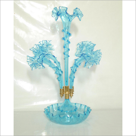 Blue Color Glass Centerpiece Design Type: Hand Building