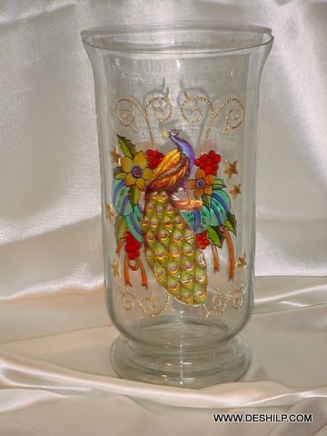 Decorated Glass Flower Vase