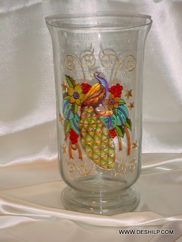 Modern Art Decorated Glass Flower Vase