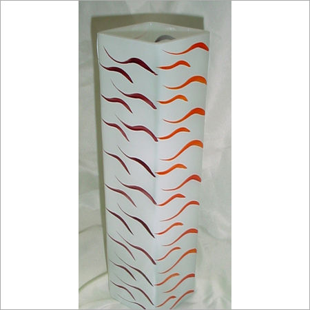 Decorated Long Glass Flower Vase