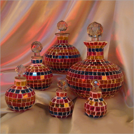 Glass Mosaic Decanter With Stopper