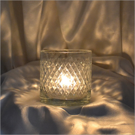 Cutting Glass T Light Candle Holder for home deco