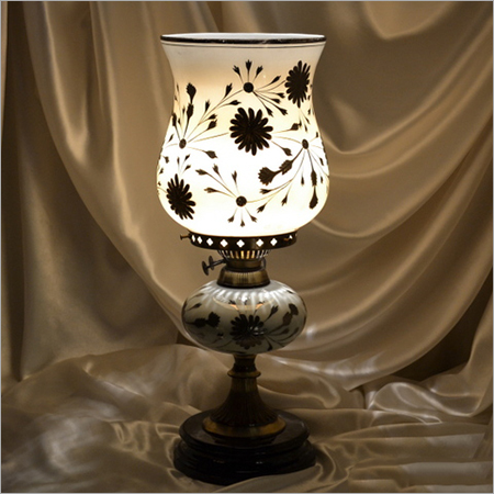 Glass Decorative Pedestal Table Lamp