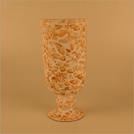 Mother Of Pearls Finish Glass Flower Vase Size: Small To Large