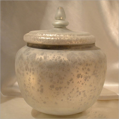 Silver Finish Glass Jar With Glass Lid