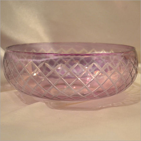 Purple Colorful Glass Fruits Bowl