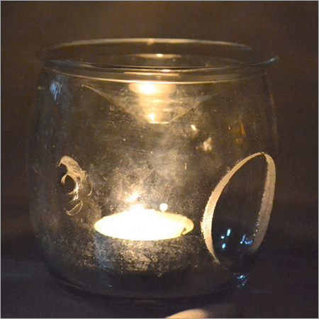 CLEAR GLASS T LIGHT CANDLE HOLDER